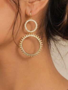 Elegant Gold and Silver Hoop Earrings